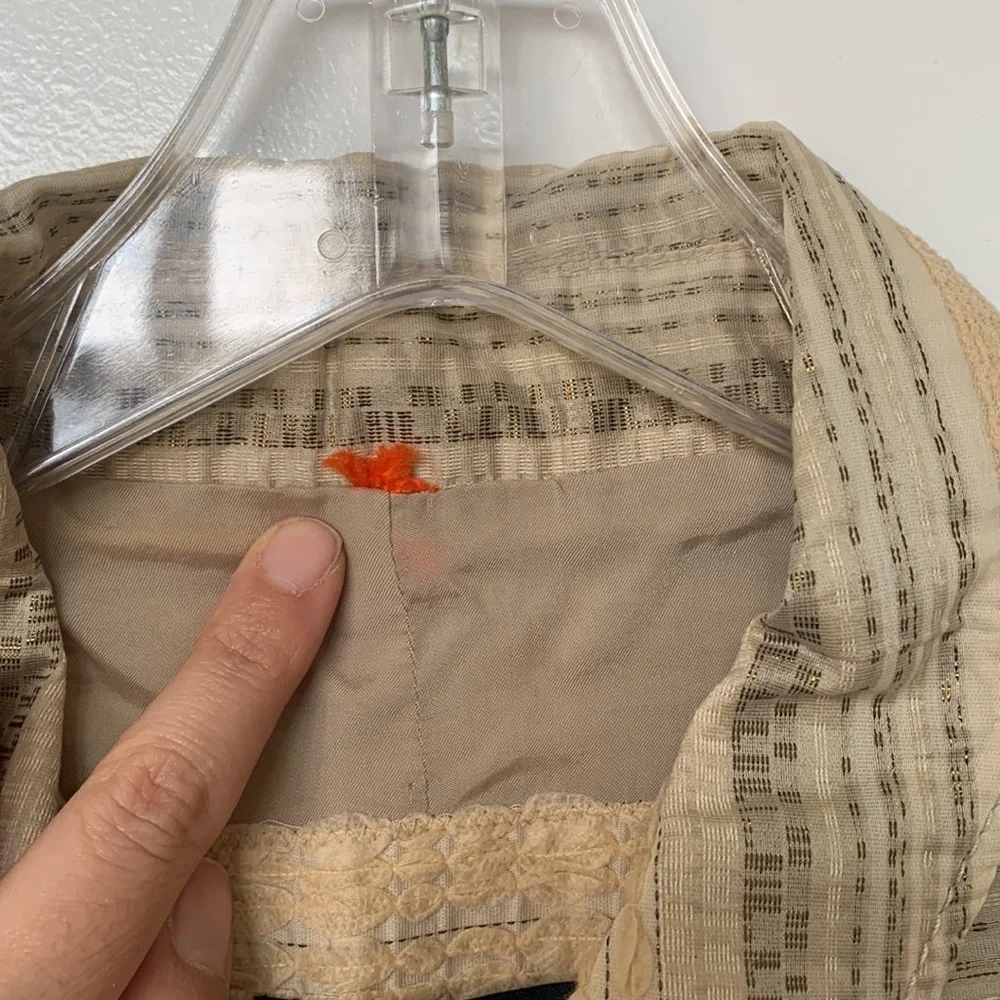 PIAZZA SEMPIONE Vintage Textured White, Beige, Gray, Gold Jacket - Size Medium - Picture 8 of 16